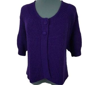Motto-Acrylic Purple Cardigan-L
